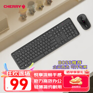 CHERRY櫻桃 DW2300 無線鍵鼠套裝 鍵盤鼠標二代升級版商務(wù)辦公家用筆記本電腦外接全尺寸輕音便攜 經(jīng)典黑