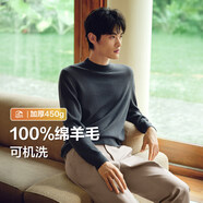 紅豆（Hodo）【可機洗】100%羊毛衫男秋季新品重磅加厚毛衣男純羊毛