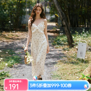 Olrain歐芮兒吊帶碎花連衣裙夏季女裝浪漫優(yōu)雅長裙子度假沙灘裙 波點 L