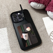 YNPO磁吸款 4寸高清彩色墨水屏NFC投屏智能Ai手機(jī)殼DIY新款iPhone16/15/13/14promax高級感情侶禮物蘋 沙黑 iPhone 16 pro