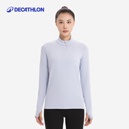 迪卡儂秋冬跑步戶(hù)外運動(dòng)保暖女士拉鏈長(cháng)袖速干健身T恤-5661249