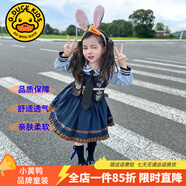 G.DUCKKIDS童裝洛麗塔公主裙女童連衣裙春秋季新款朱迪兔子警官生日禮服兒童 娃娃領(lǐng)朱迪裙+領(lǐng)帶+短褲【不加絨】 100 尺碼2~3歲【 90-100cm】