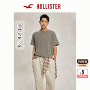 HOLLISTER【涼感】25夏新款純色簡約風(fēng)情侶T恤男裝女裝KI324-4166 棕色 M (180/100A)