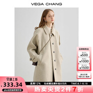 VEGA CHANG毛呢大衣女2025年冬新款大衣小個(gè)子高級(jí)感赫本風(fēng)外套 燕麥色 M