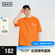 英克斯（inxx）270g重磅短袖T恤手繪主題印花上衣男女同款XRF2011001 橘色 XL