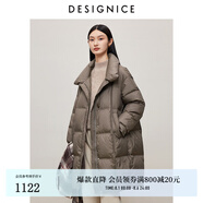 迪賽尼斯（DESIGNICE）冬季新款白鵝絨高級感通勤外套純色立領(lǐng)羽絨服女 褐色 M