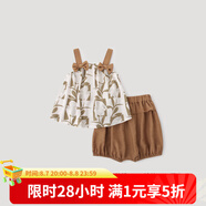 巴厘小豬女寶寶吊裝夏季無袖薄款女童兩件套嬰幼兒分體衣服兒童夏裝 暗香疏影 暗香疏影 100