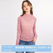 樂(lè )町甜美風(fēng)波點(diǎn)百搭針織衫小半高堆堆領(lǐng)針織衫打底衫 彩色波點(diǎn)（現貨） L