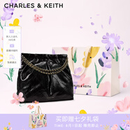 CHARLES&KEITH子母鏈條大容量流浪包托特包單肩斜挎包女包七夕禮物CK2-40671449 Black黑色 L