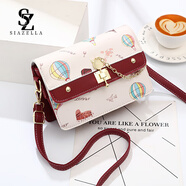 SiaZella今年流行小包包女新款涂鴉時尚百搭網(wǎng)紅單肩斜挎包生日禮物送女友 紅色