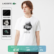 LACOSTE【王一博同款】法國(guó)鱷魚男裝25春夏新款休閑運(yùn)動(dòng)款圓領(lǐng)T恤|TH8917 001/白色 M 4