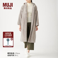 無印良品 MUJI 女式 保暖細纖維 帶風帽大衣 W9AB252 淺米色 女式 XS-S