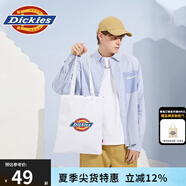 dickies男女帆布袋 logo印花通勤公文袋購物袋 DK010511 白色