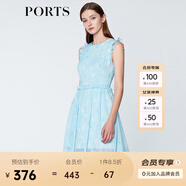 PORTS寶姿商場同款 新品女裝甜美木耳邊裝飾無袖連衣裙SN8D027HPP022 煙波色 L (8)