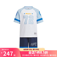 阿迪達(dá)斯 （adidas）童裝25夏裝男小童運(yùn)動套裝三葉草T恤褲子球服短袖套裝 KC1514 KC1514 104
