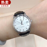 【二手99新】歐米茄(OMEGA)男表蝶飛系列自動機械表日期顯示正裝手表瑞表二手碟飛男士腕表 34.5皮帶銀盤4500.31.00