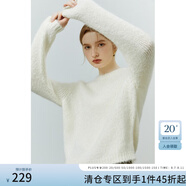 范思藍(lán)恩22FS4079軟軟糯糯馬海毛毛衣女秋冬寬松慵懶風(fēng)套頭針織衫 奶油白 M