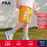 FILA斐樂(lè )童裝兒童短褲2025年夏季新款男女中大童休閑運動(dòng)五分褲潮 能量橙-OR 150