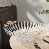 花語(yǔ)四季玻璃水果盤(pán)歐式家用客廳茶幾高檔輕奢零食糖果干果收納盤(pán)大號盤(pán)子 琺瑯彩果盤(pán)