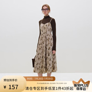 范思藍恩燈芯絨碎花吊帶連衣裙女秋冬內(nèi)搭新款裙子 卡其色 XS