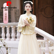 皮爾卡丹（pierre cardin）中式伴娘服2025新款春季中國風(fēng)仙氣質(zhì)顯瘦晚禮服宴會(huì )裙長(cháng)款禮服女 香檳色-喜字-A款 S 80-90斤