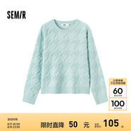 森馬毛衣女冬寬松時(shí)尚氣質(zhì)圓領(lǐng)針織衫優(yōu)雅千鳥(niǎo)格套頭衫女裝內搭 綠色調00344 170/92A/XL