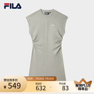 FILA 斐樂官方女裝針織連衣裙2025夏季新款時(shí)尚休閑無袖收腰裙子 綠卡其色-DK 3XL 185/100A/XXXL