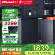 康佳（KONKA）236升立式冰柜雙溫雙開(kāi)門(mén)家用風(fēng)冷無(wú)霜自營(yíng)臥式冰箱大容量冷柜一級(jí)能效BCD-236WES家電國(guó)家補(bǔ)貼