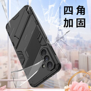 BEARDADA適用于三星s25防摔手機殼隱形支架鏡頭保護samsungS24手機保護套 啞光 黑 三星S22