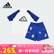 阿迪達(dá)斯（adidas）童裝25夏季小童男童套裝薄款兒童短袖短褲運(yùn)動(dòng)兩件套JM3430