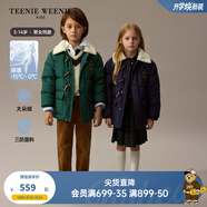 Teenie Weenie Kids小熊童裝24冬男女童仿羊羔毛翻領(lǐng)厚三防羽絨服 藏青色 140