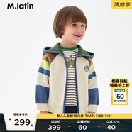 馬·拉?。∕.Latin）/【多巴胺小貓】?jī)和馓状呵镄驴钅信⊥峄ㄟB帽毛衣 米白 110 cm
