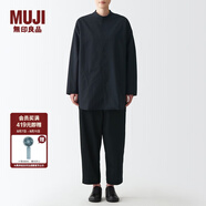 無(wú)印良品（MUJI）男女通用棉水洗牛津中長(cháng)套頭襯衫無(wú)性別男款女款長(cháng)袖休閑百搭襯衫 深灰色 XXS-XS