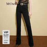 MO&Co.重工洗水黑色磨白中腰微喇及地牛仔褲美式復(fù)古褲子女moco 牛仔黑色-第2批 L 28