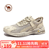 駱駝男鞋透氣緩震網(wǎng)面鞋百搭休閑鞋戶(hù)外運動(dòng)鞋W112309230杏色43
