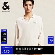 杰克·瓊斯（JACK&JONES）男裝秋冬新款時(shí)尚潮流百搭羊毛衫套頭毛衣靜奢風(fēng)POLO領(lǐng)針織衫男 A05 乳白色 XL 185
