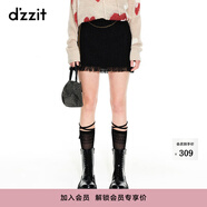 DZZIT地素春夏季小香風(fēng)粗花呢流蘇設(shè)計(jì)半身裙短裙女3H1S2141V 黃色 S