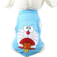 咪貝萌寵物狗狗貓咪衣服春夏裝薄款背心可愛(ài)夏天小狗泰迪小型犬博美比熊 天藍機器貓 XL-胸圍48CM（建議8.5-12斤）