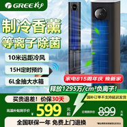 格力（GREE）冷風(fēng)扇塔式空調(diào)扇強(qiáng)力制冷水冷塔扇遙控冷風(fēng)機(jī)家用冰晶制冷機(jī)冷氣扇單冷水空調(diào)移動(dòng)小空調(diào)家用臥室 新品等離子除菌液晶數(shù)顯KS-06S70Dg