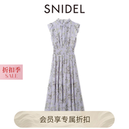 SNIDEL2025春夏新品優(yōu)雅印花荷葉邊小飛袖茶歇連衣裙SWFO252004 淺紫色 I S (0)