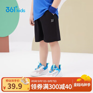 361°兒童短褲夏季男女童3-12歲透氣運動(dòng)褲梭織五分褲 黑 101