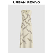 UR2025秋季新款女裝度假風(fēng)圖案印花長(cháng)裙無(wú)袖連衣裙UWU750015