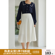 獨束大碼女裝半身裙女新款韓版百褶裙遮肉顯瘦高腰a字裙 白色(dy) XL