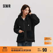 森馬（Semir）森馬外套女仿羊羔毛搖粒絨雙面穿連帽重磅夾克24新款109724108002