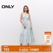 ONLY2025夏季新款浪漫花卉印花鏤空V領(lǐng)綁帶連衣裙女|125207004 H3J伊犁扎 XL