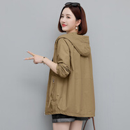 潮思匯外套女春秋2025新款女裝氣質(zhì)小個(gè)子上衣休閑百搭洋氣短款?yuàn)A克風(fēng)衣 咖啡色 2XL 【135-145斤】