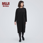 無印良品（MUJI）女式 燈芯絨 圓領(lǐng) 長袖連衣裙 長裙裙子 女裝秋季 BC2IBA3A 深棕色 XS（150/76A）
