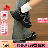 卡帕（Kappa）女鞋夏季網(wǎng)面運(yùn)動鞋子女款網(wǎng)鞋增高老爹鞋休閑跑步鞋 黑色 38