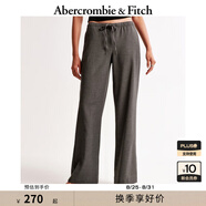 ABERCROMBIE & FITCH女裝24春秋款美式辣妹氣質(zhì)通勤松緊腰闊腿西裝褲KI156-4389 深灰色 XXS 150/60A 短版