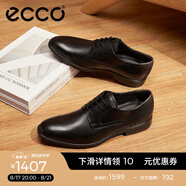 愛(ài)步（ECCO）七夕禮物皮鞋男 商務(wù)男鞋正裝皮鞋男士亮面皮鞋德比鞋 墨本621634 黑色/磁石灰62163450839 39 尺碼偏大